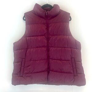 Women's Burgundy Puffer Vest
